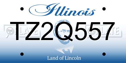 TZ2Q557 Illinois License Plate