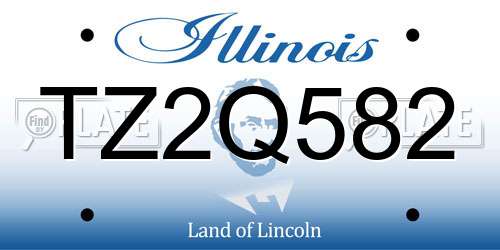 TZ2Q582 Illinois License Plate