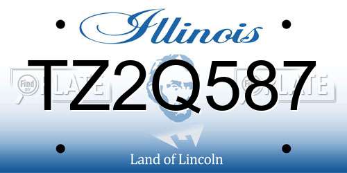 TZ2Q587 Illinois License Plate