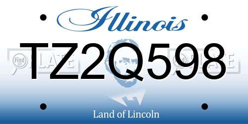 TZ2Q598 Illinois License Plate