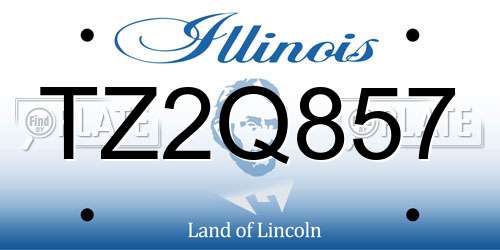 TZ2Q857 Illinois License Plate