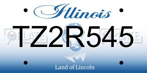 TZ2R545 Illinois License Plate