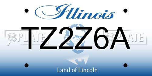 TZ2Z6A Illinois License Plate
