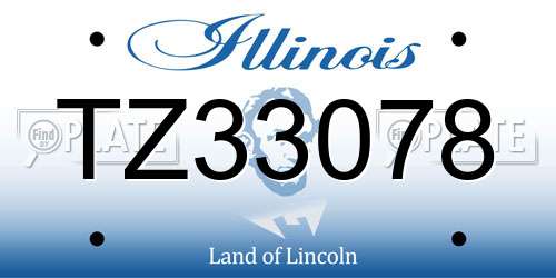TZ33078 Illinois License Plate