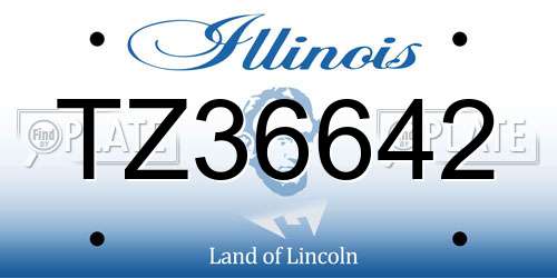 TZ36642 Illinois License Plate