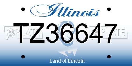 TZ36647 Illinois License Plate