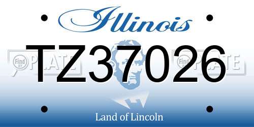 TZ37026 Illinois License Plate