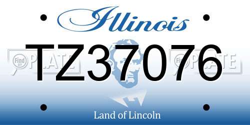 TZ37076 Illinois License Plate