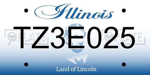TZ3E025 Illinois License Plate