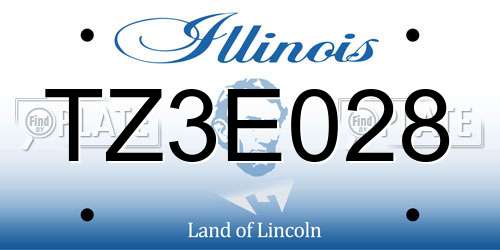TZ3E028 Illinois License Plate