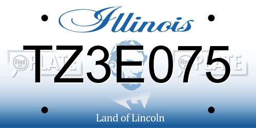 TZ3E075 Illinois License Plate