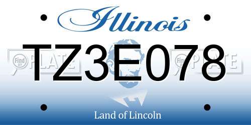 TZ3E078 Illinois License Plate
