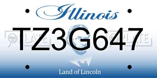TZ3G647 Illinois License Plate