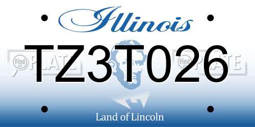 TZ3T026 Illinois License Plate