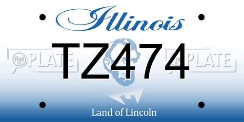 TZ474 Illinois License Plate