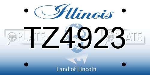 TZ4923 Illinois License Plate