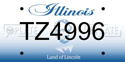 TZ4996 Illinois License Plate