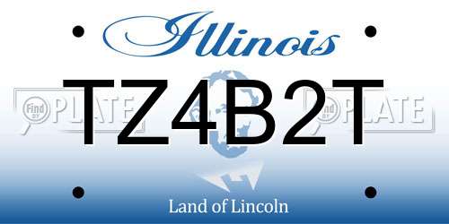 TZ4B2T Illinois License Plate