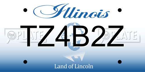 TZ4B2Z Illinois License Plate