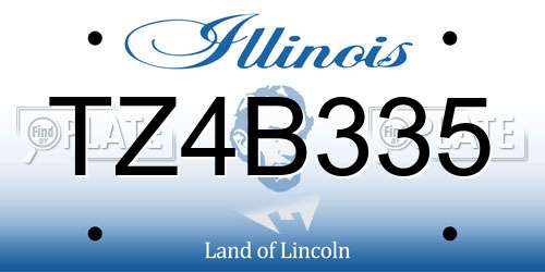 TZ4B335 Illinois License Plate