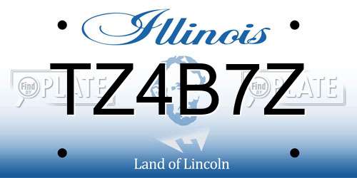 TZ4B7Z Illinois License Plate