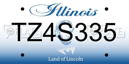 TZ4S335 Illinois License Plate