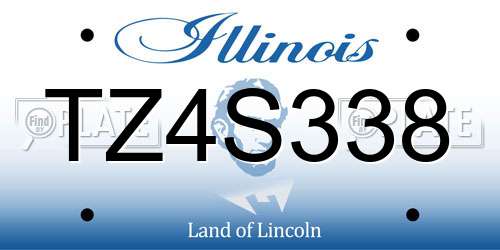 TZ4S338 Illinois License Plate