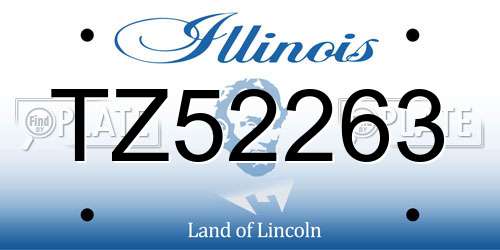 TZ52263 Illinois License Plate