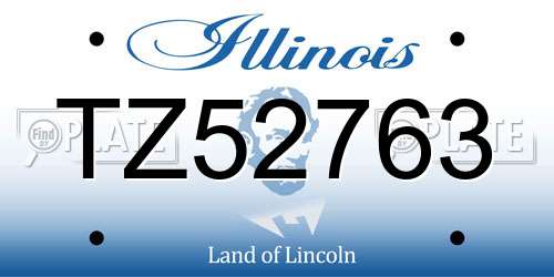 TZ52763 Illinois License Plate