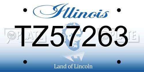 TZ57263 Illinois License Plate