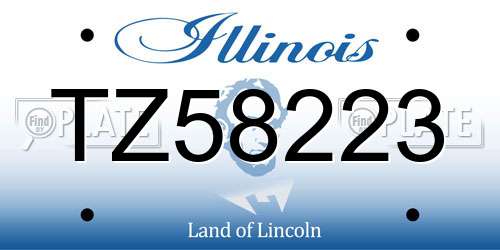 TZ58223 Illinois License Plate