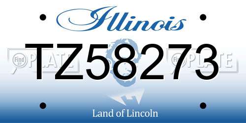 TZ58273 Illinois License Plate