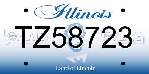 TZ58723 Illinois License Plate