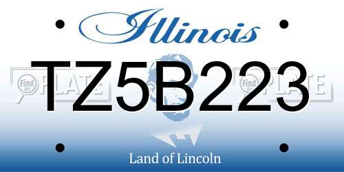 TZ5B223 Illinois License Plate