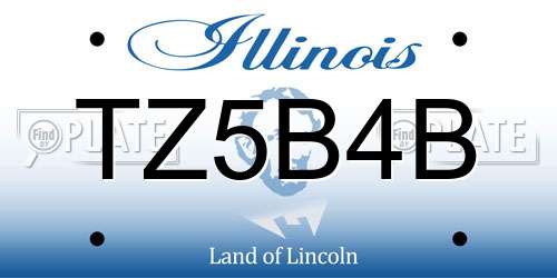 TZ5B4B Illinois License Plate