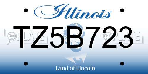 TZ5B723 Illinois License Plate