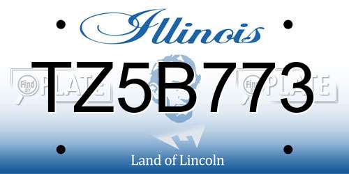 TZ5B773 Illinois License Plate