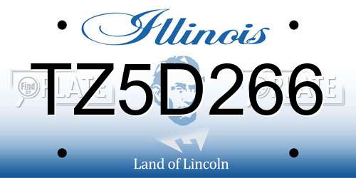 TZ5D266 Illinois License Plate