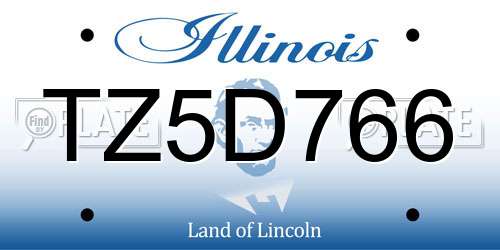 TZ5D766 Illinois License Plate