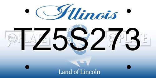 TZ5S273 Illinois License Plate