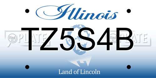 TZ5S4B Illinois License Plate