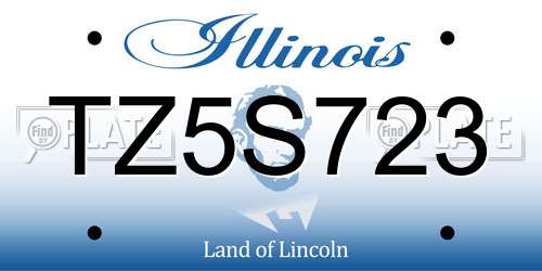 TZ5S723 Illinois License Plate