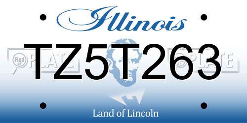 TZ5T263 Illinois License Plate