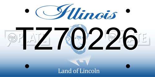 TZ70226 Illinois License Plate