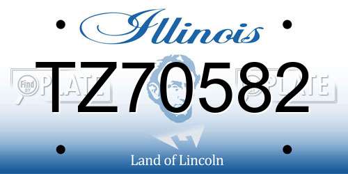 TZ70582 Illinois License Plate
