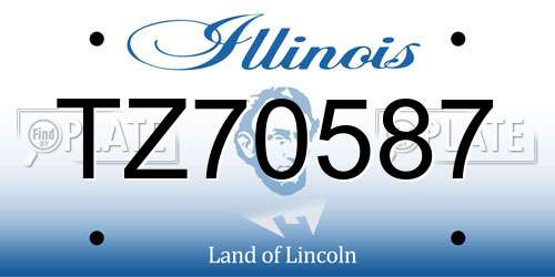 TZ70587 Illinois License Plate