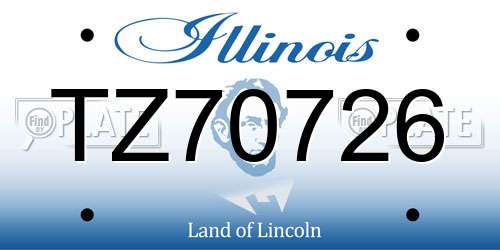 TZ70726 Illinois License Plate