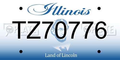 TZ70776 Illinois License Plate