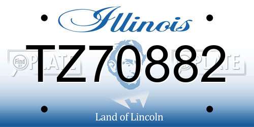 TZ70882 Illinois License Plate