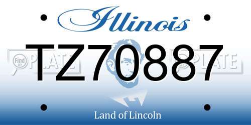 TZ70887 Illinois License Plate